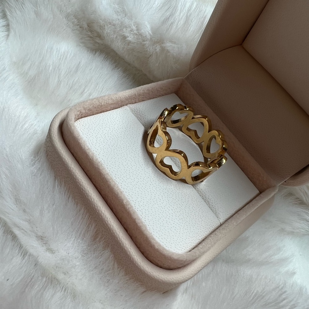 18k Gold Plated Eternity Heart Ring